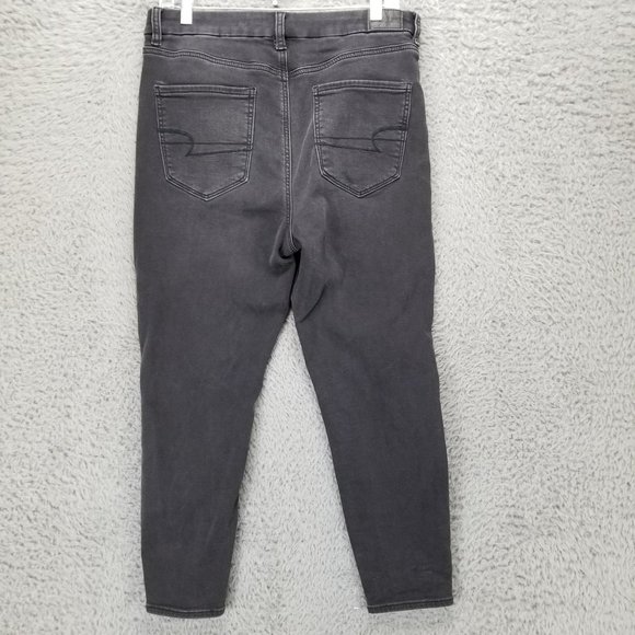 American Eagle Outfitters Jeans Womens 12 Gray Stretch Curvy High Rise Jeggings - Picture 9 of 16